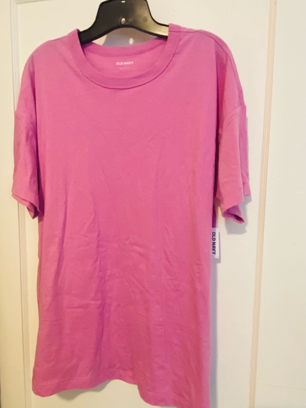Oversized Easy-wear Pink Crewneck T-Shirt